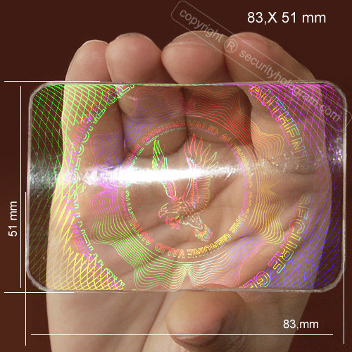 IMAGEN NO ABSTRACTIVA SHID-11 SUPERPOSICIÓN DE IDENTIFICACIÓN HOLOGRAFICA ÁGUILA transparente en el CENTRO con tecnología Micro Secure