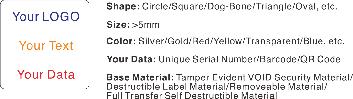 Fully Custom Security Hologram Stickers