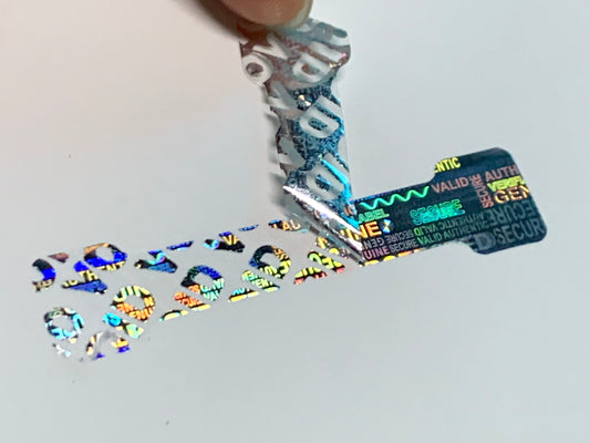 SHH-3039DB, Calcomanías holográficas de seguridad para huesos de perro, anuladas si se retiran, Hueso de perro protector a prueba de manipulaciones, 300/1,800/12,000