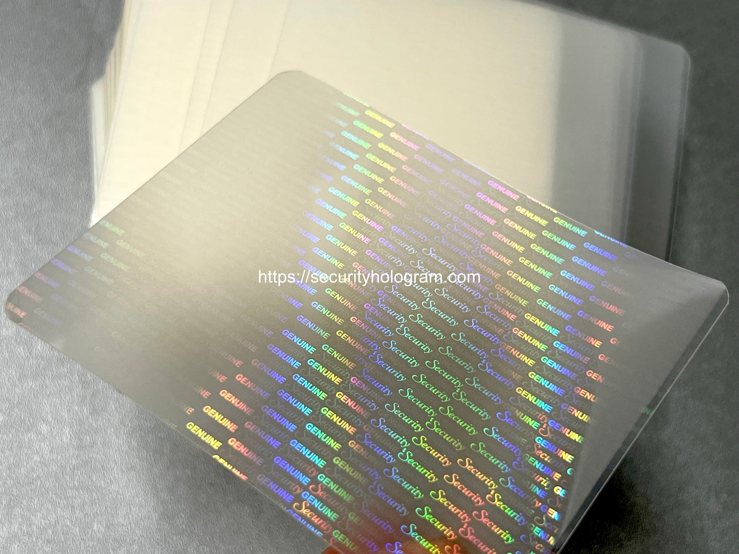 Semi Custom Transparent Holographic Heat Laminate Pouch, 2.953" x 3.780" (75x96 mm)