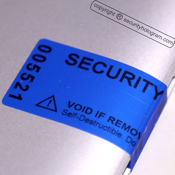 SH2041 Non Residue! Self-Destructible, Tamper Evident, Void Security Hologram Labels, Two Parts Unique; Double Serial Numbers and one Barcode