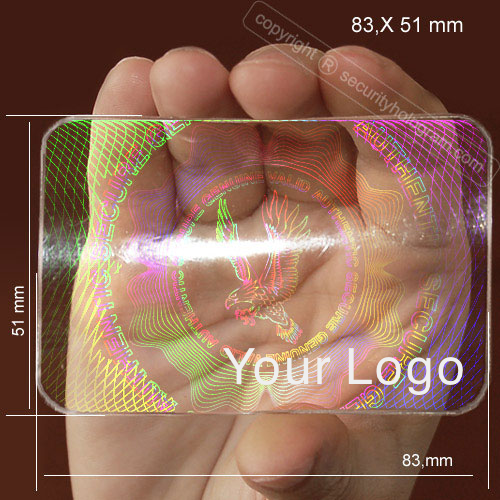 Semi Custom NON-ABSTRACTIVE IMAGE HOLOGRAPHIC ID OVERLAY Transparent EAGLE in the CENTER